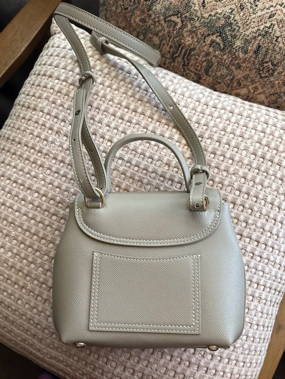 Structured Taupe Top-Handle Satchel for Women
